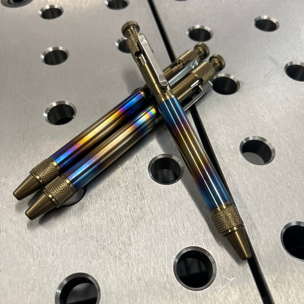 Flamed Titanium Bolt Action Pen
