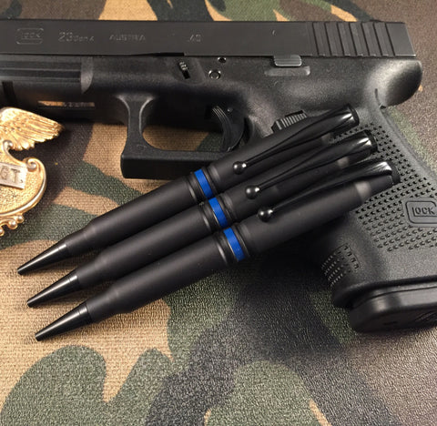 Thin Blue Line hand made bullet pen for sale