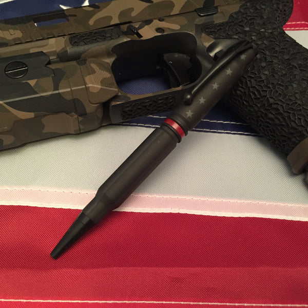 Thin Red Line American Flag Bullet pen for first responders