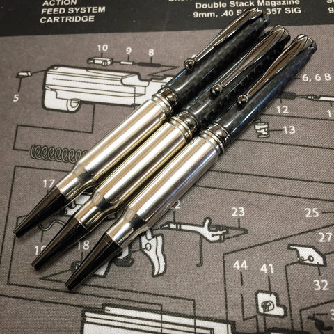 Nickel and Carbon Real Bullet Pen