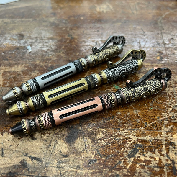 Steam Punk Click Pens Hand Made by US Machinist