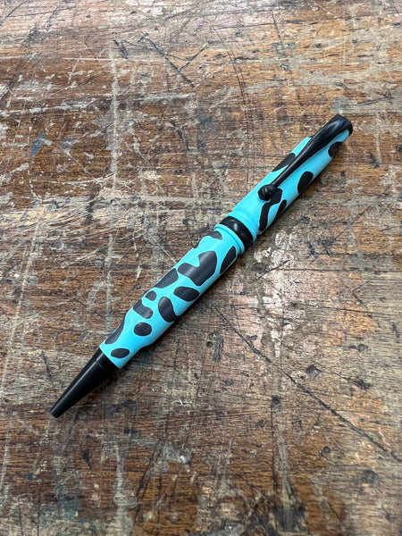 Teal Leopard Camo Bullet Pens